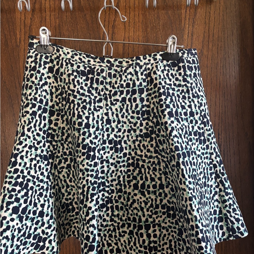 EUC J Crew Collection Green and Blue Mini Skirt US 6
